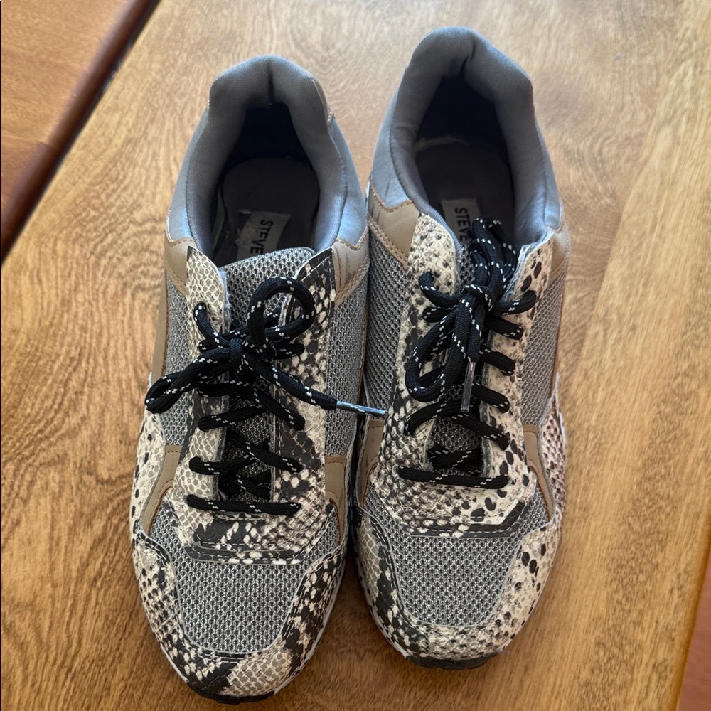 Steve Madden Snakeskin and Black Sneakers